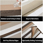 HUGEAR Outdoor Waterproof Rug 5'x8' Plastic Straw Rugs Washable Reversible - Image 6