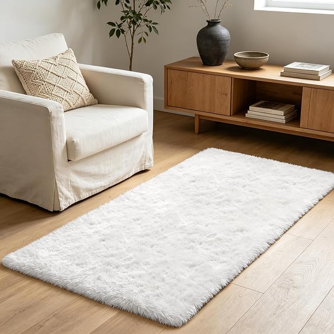 Shag Runner Rug for Bedroom Living Room 3x7 Upgrade Non-Slip Fluffy Soft - Image 7