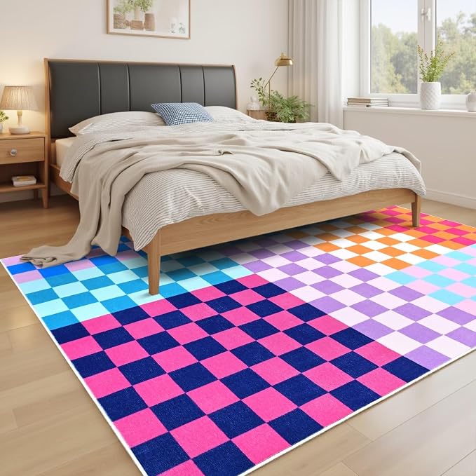 Terrug Multicolored Checkered Rug - Image 2