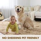 4x6 Ft Shag Beige Rugs for Bedroom Living Room, Ultra Soft Fluffy Furry Area - Image 7