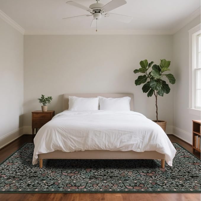 6x9 Washable Area Rugs for Living Room, Stain Resistant Vintage Rugs for Dining - Image 3