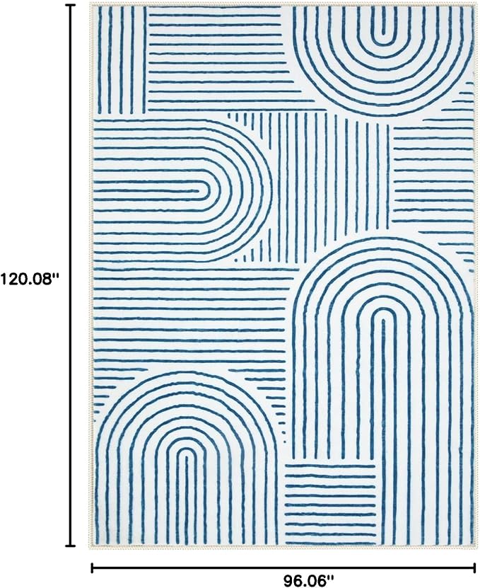 Lahome Abstract 8x10 Area Rugs, Soft Washable Blue Rugs 8x10 Living Room Rugs - Image 2