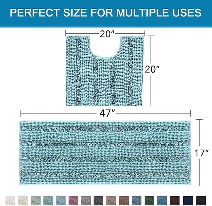 H.VERSAILTEX Bathroom Rugs Bath Rug Set 2 Piece Bathroom Contour Rug Toilet Mat - Image 2