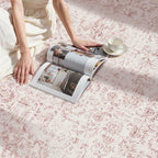 Rugxara 5x7 Washable Area Rug for Living Room & Bedroom, Large Light Pink Rugs - Image 2