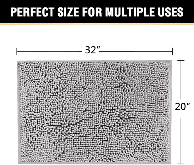 H.VERSAILTEX Microfiber Bath Rugs Chenille Floor Mat Ultra Soft Washable - Image 2