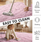 6x9 Ft Large Pink Rugs for Living Room Girls, Shag Fluffy Area Rug for Bedroom - Image 7