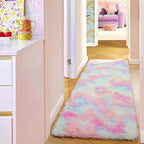 PAGISOFE Rainbow Runner Rugs for Girls Bedroom Plush Fluffy Hallway Rug 2x6 Ft - Image 6
