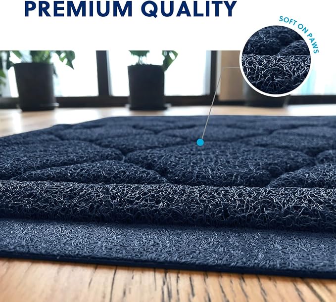 WePet Cat Litter Box Mat, Kitty Premium PVC Pad, Durable Trapping Rug, - Image 5