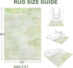 Area Rugs 5x7 Living Room: Washable Rug Modern Abstract Rugs Soft Non Slip - Image 2