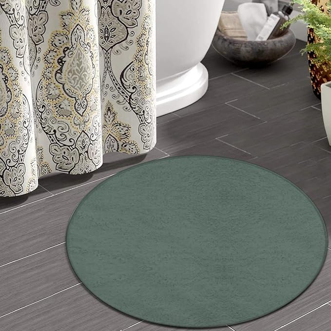 Machine Washable Modern Round Area Rug, Room Sofa Yoga Soft Round Carpet - Image 5