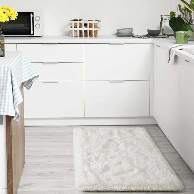 BENRON Cream White Fluffy Rug 2 x 3, Soft and Plush Throw Rugs - Image 7
