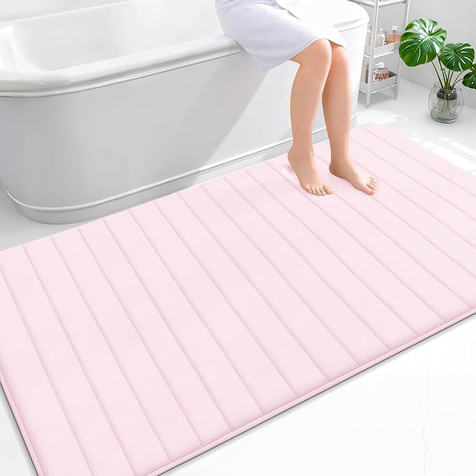 OLANLY Memory Foam Bath Mat 70x46, Super Soft Absorbent Bathroom Rugs, Quick Dry by OLANLY