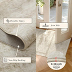 Latte&Fog 9x12 Area Rug for Living Room, Extra Large Vintage Beige Washable Rugs - Image 6
