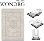 2x5 Washable Vintage Runner Rug Beige Oriental Hallway Kitchen Throw Rug - Image 2