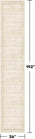 Light Beige 3x16 Long Hallway Runner Rug, Non Slip Farmhouse Kitchen Rugs - Image 2