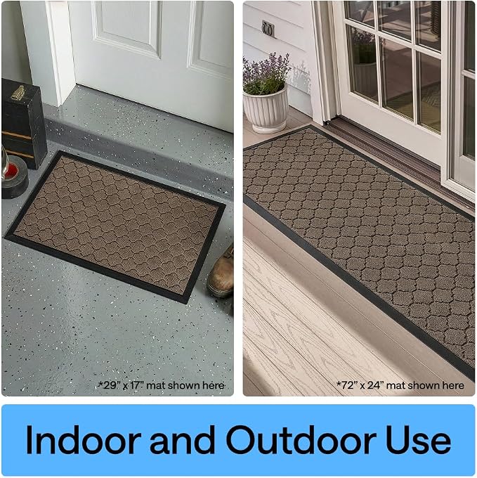 GORILLA GRIP 100% Waterproof All-Season WeatherMAX Doormat US Designed Natural - Image 9