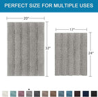 Non Slip Thick Shaggy Chenille Bathroom Rug Mat Set Extra Soft and Absorbent - Image 2