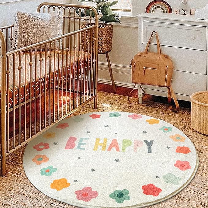 Poowe Round Kids Playroom Rug by Poowe