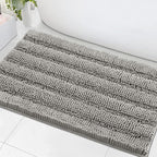 H.VERSAILTEX Bath Mats for Bathroom Non Slip Extra Thick Chenille Striped Bath by HVERSAILTEX