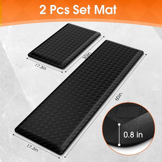 TranquilRelax 4/5 Inch Thick Anti-Fatigue Kitchen Mats 2Pcs, Cushioned Non-Slip - Image 2