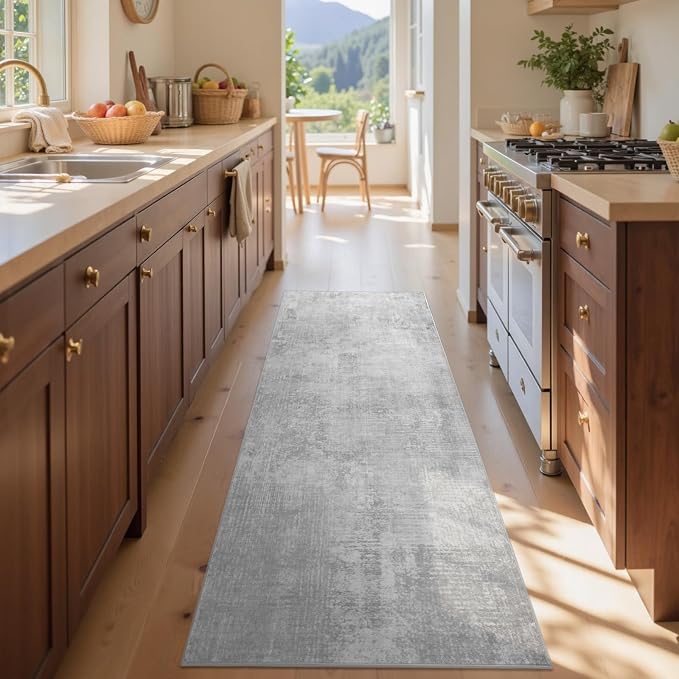 2x6 Ft Washable Runner Rug, Non-Slip Low Pile Hallway Kitchen Area Rug - Image 4