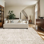 Rugxara 6x9 Washable Area Rug for Living Room, Vintage Neutral Large Boho Rugs - Image 3