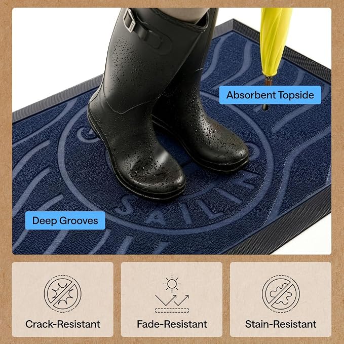GORILLA GRIP 100% Waterproof All-Season WeatherMAX Doormat 35x23, US Designed - Image 5