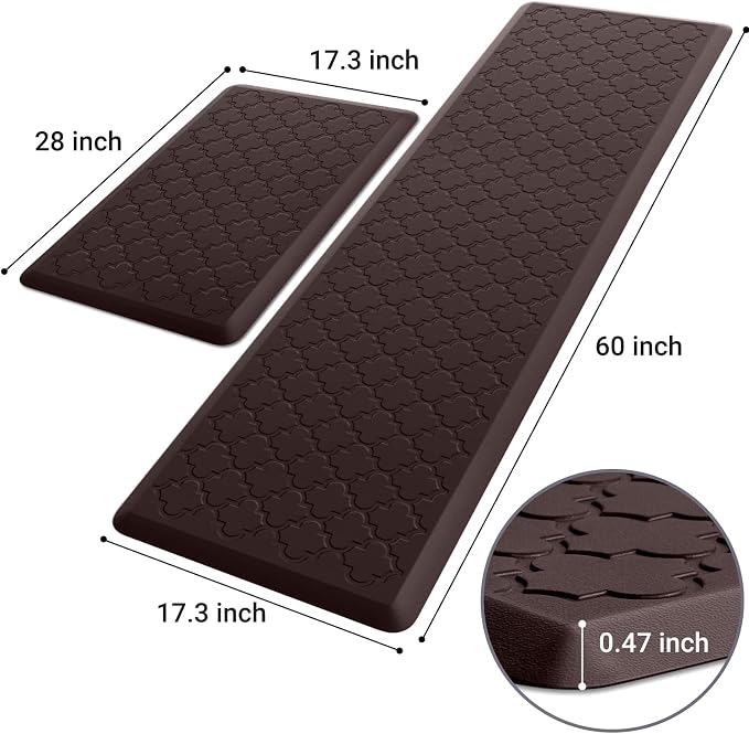 Kitchen Mat Cushioned Anti-Fatigue Floor Mat Water Resistant Non-Skid Kitchen - Image 2