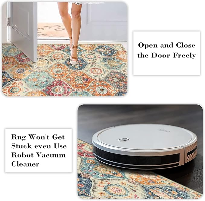 Lahome Moroccan Washable Round Area Rug, Soft Round Rugs 6ft Ultra-Thin Non-Slip - Image 5