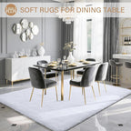 BENRON Fluffy White Rugs for Living Room Bedroom 4x6, Soft Plush Fuzzy Shaggy - Image 4