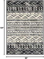 KUTA Moroccan 8x10 Area Rugs Black Navy Blue, Washable Boho Living Room Rug - Image 2
