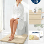 OLANLY Memory Foam Toilet Rugs U Shaped 24x20, Super Soft Absorbent Contour - Image 4