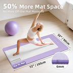 Extra Large Yoga Mat – 72"x48" or 78"x57", 1/4"–1/2" Thick Mat - Image 2