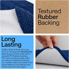 GORILLA GRIP Bath Rug Mat 60x24, Thick Soft Absorbent Chenille, Quick Dry - Image 3