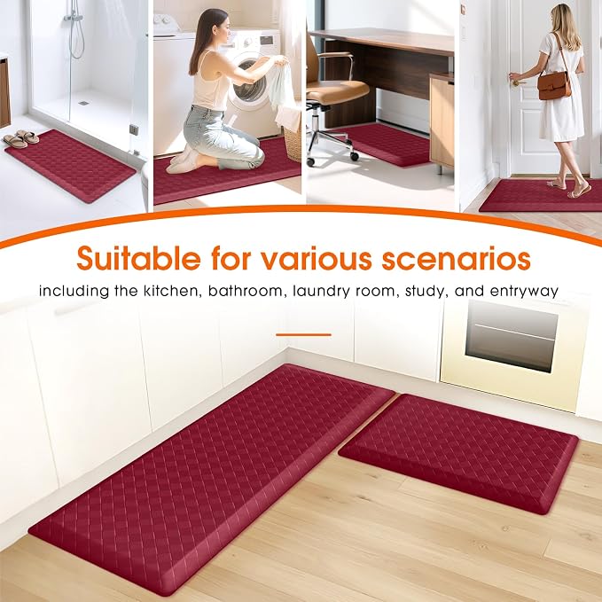 TranquilRelax 4/5 Inch Thick 2-Piece Anti-Fatigue Kitchen Mats, Cushioned - Image 7