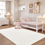 4x6 Cream White Washable Area Rug - Image 5