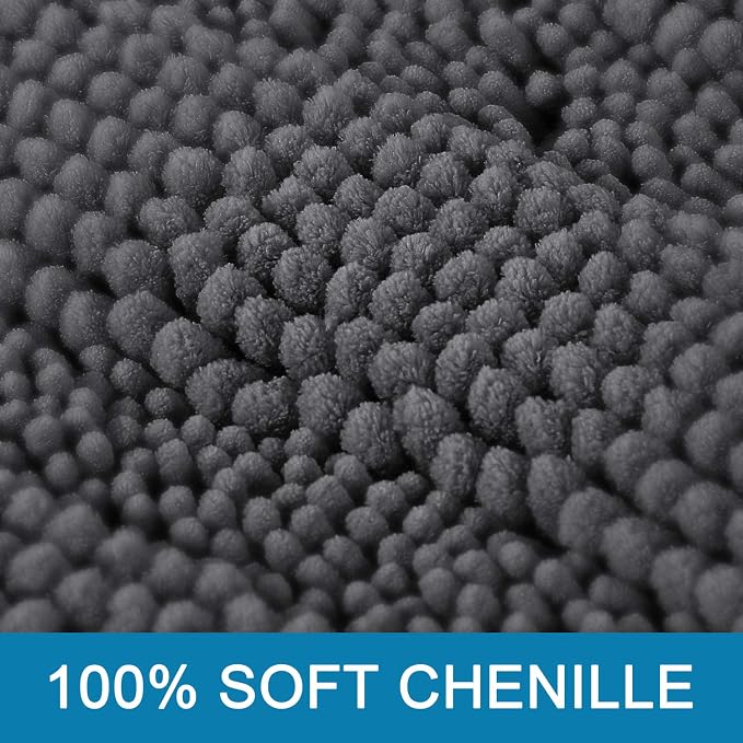 H.VERSAILTEX Bath Rugs for Bathroom Non Slip Bath Mats Extra Thick Chenille - Image 3