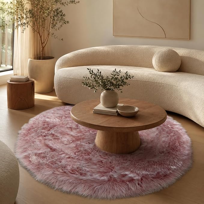 EasyJoy Faux Sheepskin Rug, Fluffy Faux Fur Rug, Ultra Soft Shag Area Rug - Image 3
