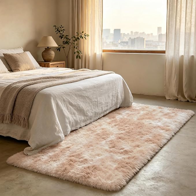 Shag Runner Rug for Bedroom Living Room 2x6 Upgrade Non-Slip Fluffy Soft - Image 3