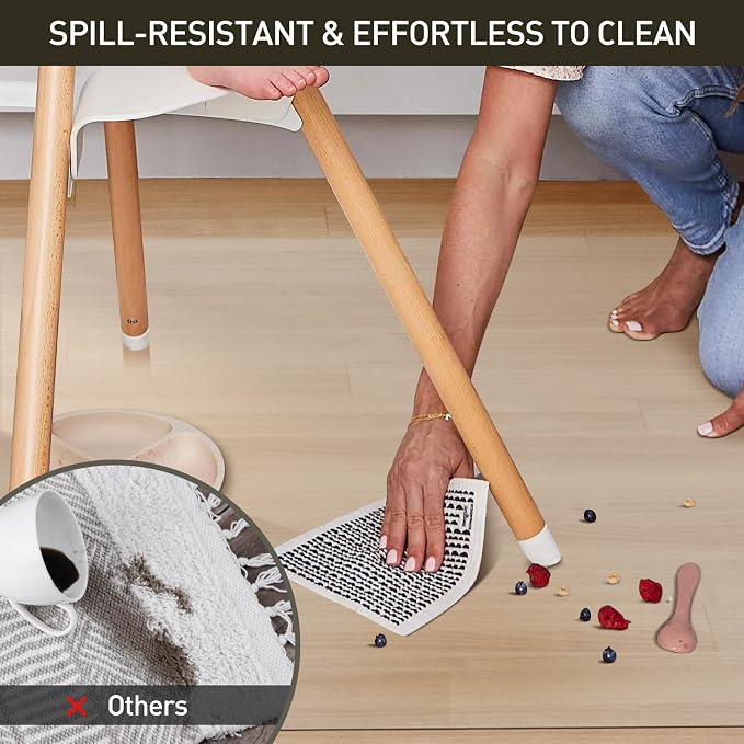 Area Floor Mat for Under High Chair, Spill Resistant Hard Floor Protector Cover - Image 2