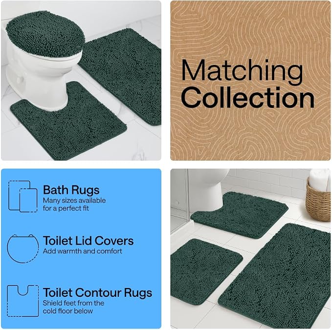 GORILLA GRIP Bath Rug Mat 36x24, Thick Soft Absorbent Chenille, Quick Dry - Image 8
