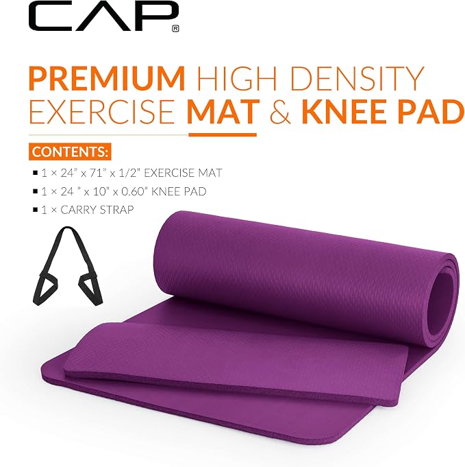 CAP Barbell 1/2-Inch High Density Exercise Yoga Mat - Image 2