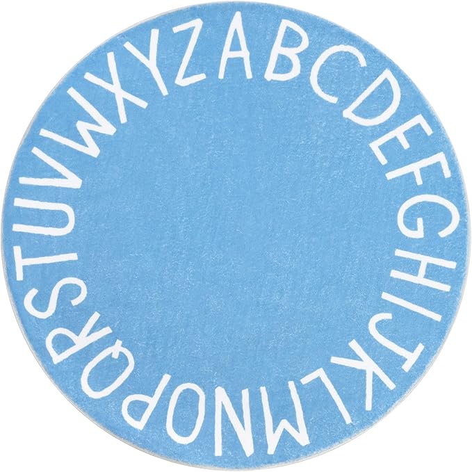 Topotdor Round Kids Play Rug Alphabet Nursery Area Rug Extra Large Soft by Topotdor