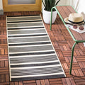SAFAVIEH Courtyard Collection 2'3' x 10' Black/Bone CY6062 Stripe Indoor/ by Unknown