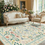 Rugxara Floral Rug for Living Room Bedroom, 5x7 Washable Rug, Large Non Slip - Image 2