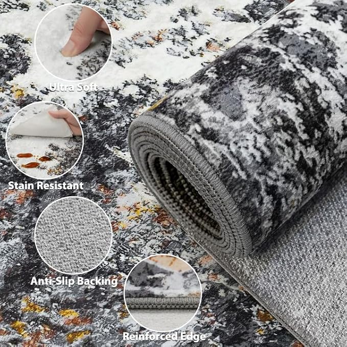 Washable Rug 6x9 Area Rugs: Soft Large Living Room Rug - Image 8