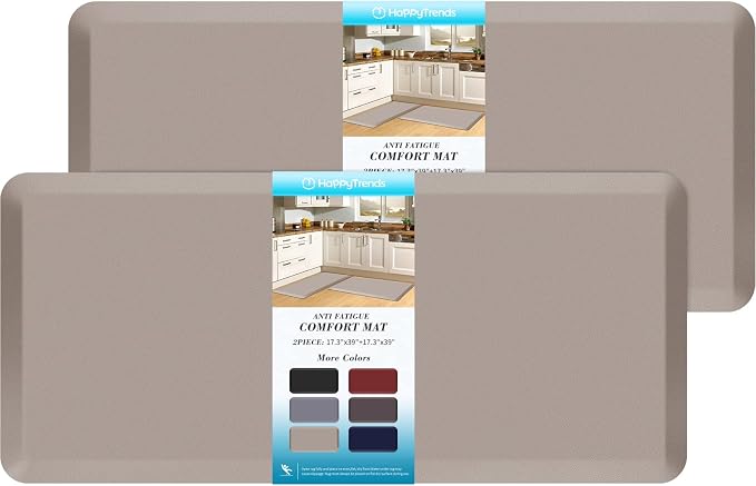 HappyTrends 2 PCS Kitchen Mat Cushioned Anti-Fatigue Floor Mat, Heavy Duty by HappyTrends