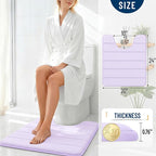OLANLY Memory Foam Toilet Rugs U Shaped 24x20, Super Soft Absorbent Contour - Image 4