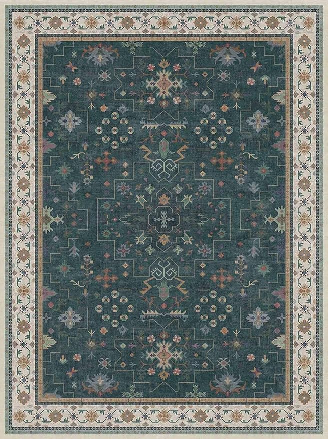 Dark Green Oushak 3x4 Large Entryway Rug - Image 2