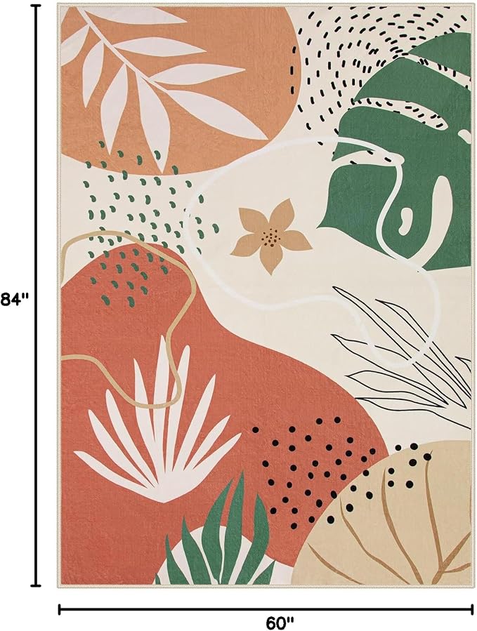 Lahome 5x7 Area Rug for Living Room, Washable Rugs 5x7 for Bedroom Soft Kids - Image 2